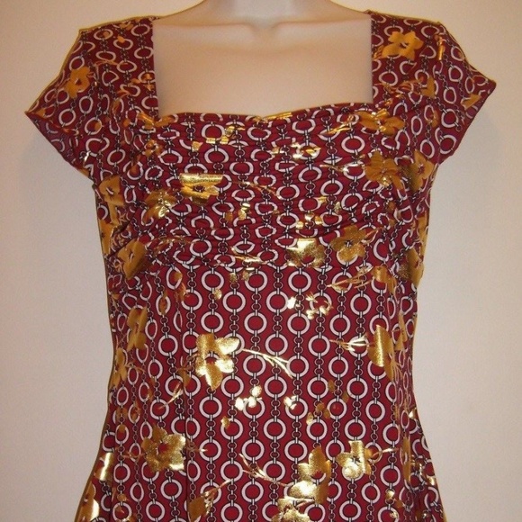 Tops - Sexy Maroon Gold Unique Beautifully Designed Top